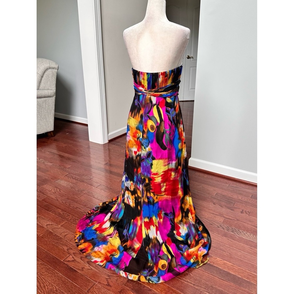 Alyce Designs Unique Pattern Vibrant Colorful Beaded Embellished Gown Dress - Picture 4 of 12